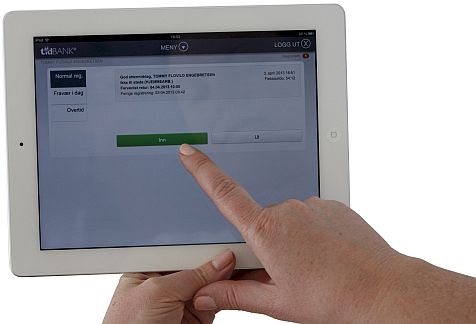 tidBANK tidsregistrering på iPad